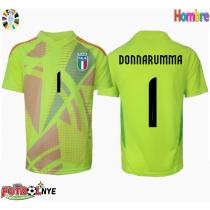 Camiseta Italia Gianluigi Donnarumma #1 Portero Primera Equipación Eurocopa 2024 manga corta